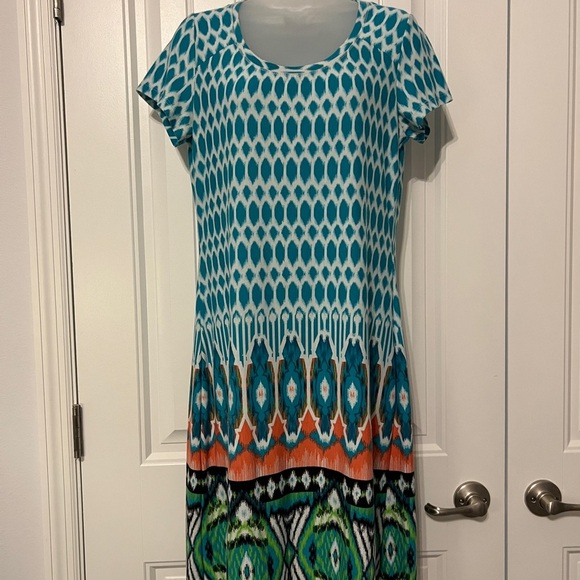 Lemmie for Nina Leonard Women's Boho Multicolor Dress S/M Knee Length - Picture 9 of 9